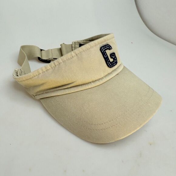 Gap Beige Adjustable Visor, 100% Cotton, "G" embroidered patch front, OSFA EUC - Picture 5 of 16